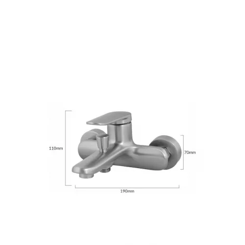 Bruno Αναμεικτική Μπαταρία Μπανιέρας Ασημί