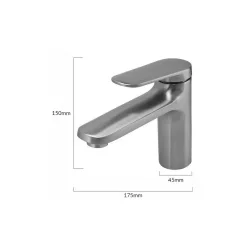 Bruno Αναμεικτική Μπαταρία Νιπτήρα Ασημί