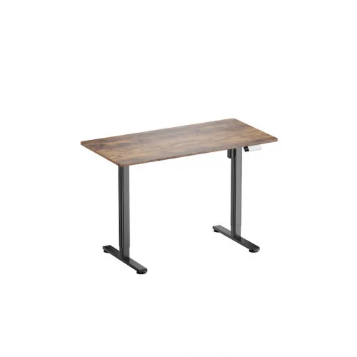 Ηλεκτρικό Γραφείο Ξύλινο Μαύρο/καφέ με Μεταλλικά Πόδια & Ρυθμιζόμενο Ύψος 120x60x72εκ.