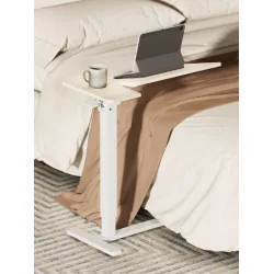 Γραφείο Ξύλινο Λευκό με Μεταλλικά Πόδια & Ρυθμιζόμενο Ύψος 71x40x106εκ.