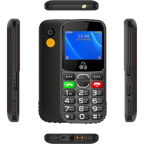 Powertech Sentry Eco II Dual SIM (32MB) Κινητό με Κουμπιά (Ελληνικό Μενού) Μαύρο