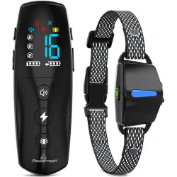 POWERTECH ηλεκτρικό κολάρο εκπαίδευσης σκύλου PT-1398 με ασύρματο χειριστήριο, εμβέλεια 800m