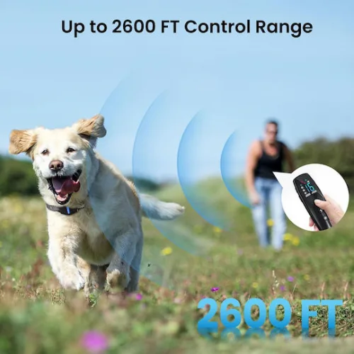 POWERTECH ηλεκτρικό κολάρο εκπαίδευσης σκύλου PT-1398 με ασύρματο χειριστήριο, εμβέλεια 800m