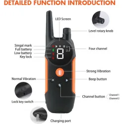 Powertech Ηλεκτρικό Κολάρο Εκπαίδευσης Σκύλου με Εμβέλεια 300m