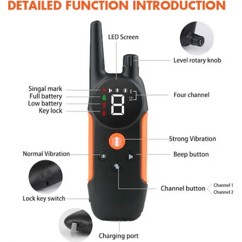 Powertech Ηλεκτρικό Κολάρο Εκπαίδευσης Σκύλου με Εμβέλεια 300m