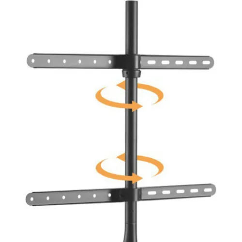 Powertech PT-1400 Βάση Τηλεόρασης Δαπέδου έως 65" και 32kg Ασημί