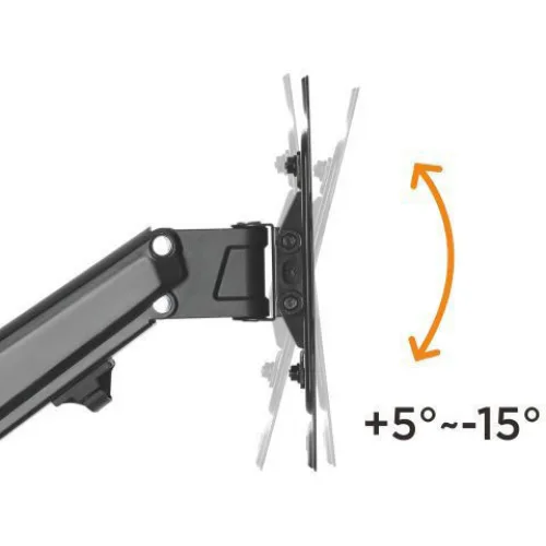 Brateck LDA33-222 Βάση Τηλεόρασης Τοίχου με Βραχίονα έως 43" και 23kg Ασημί