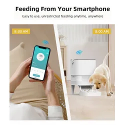 Bruno Αυτόματo Μπολ Σιλικόνης Φαγητού για Σκύλο & Γάτα με Βάση 4lt σε Λευκό Χρώμα