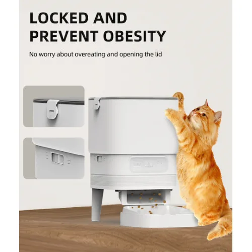 Bruno Αυτόματo Μπολ Σιλικόνης Φαγητού για Σκύλο & Γάτα με Βάση 4lt σε Λευκό Χρώμα