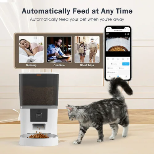 Bruno Αυτόματo Μπολ Σιλικόνης Φαγητού για Σκύλο & Γάτα με Βάση 6lt 28.7cm σε Λευκό Χρώμα