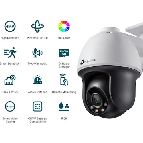TP-LINK Vigi C540 v1 IP Κάμερα Παρακολούθησης Full HD+ 4MP Αδιάβροχη με Αμφίδρομη Επικοινωνία και Φακό 4mm