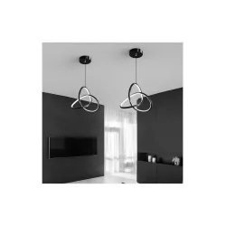 Powertech Κρεμαστό Φωτιστικό Μαύρο LED με Φυσικό Λευκό Φως 40εκ.