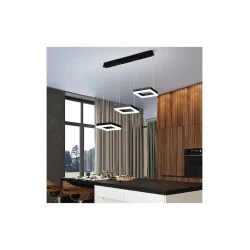 Powertech Κρεμαστό Φωτιστικό Μαύρο LED με Φυσικό Λευκό Φως Ράγα 70x120εκ.