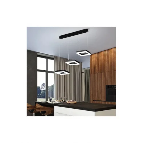 Powertech Κρεμαστό Φωτιστικό Μαύρο LED με Φυσικό Λευκό Φως Ράγα 70x120εκ.