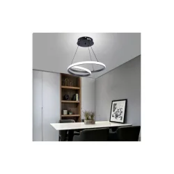 Powertech Κρεμαστό Φωτιστικό Μαύρο LED με Φυσικό Λευκό Φως 40εκ.