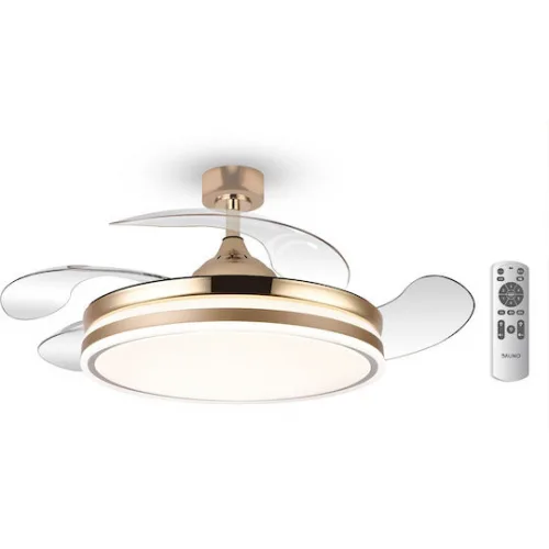 Bruno Ανεμιστήρας Οροφής 106.68cm με Φως και Τηλεχειριστήριο Χρυσός