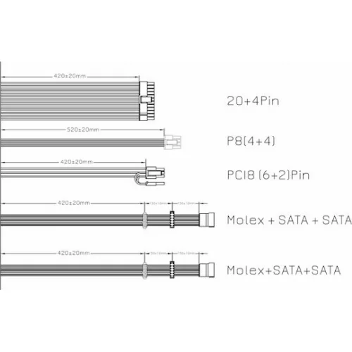 Powertech PT-1169 700W Μαύρο Τροφοδοτικό Υπολογιστή Full Wired