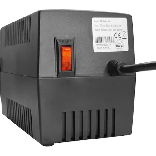 Powertech PT-AVR-1500 Compact Σταθεροποιητής Τάσης 1500VA με 3 Πρίζες Ρεύματος