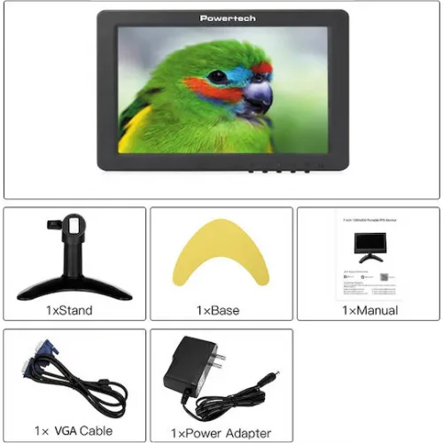 Powertech Monitor Συστημάτων CCTV Μαύρο PT-1108