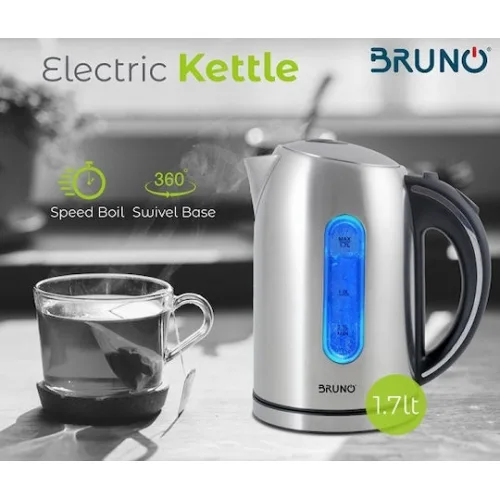 Bruno Βραστήρας 1.7lt 2200W Ασημί