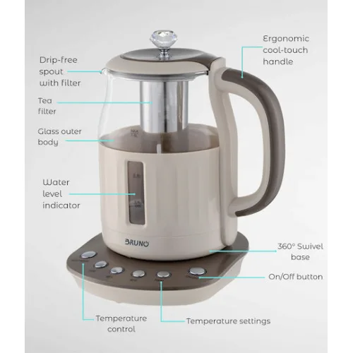 Bruno Βραστήρας 1.5lt 2200W Μπεζ