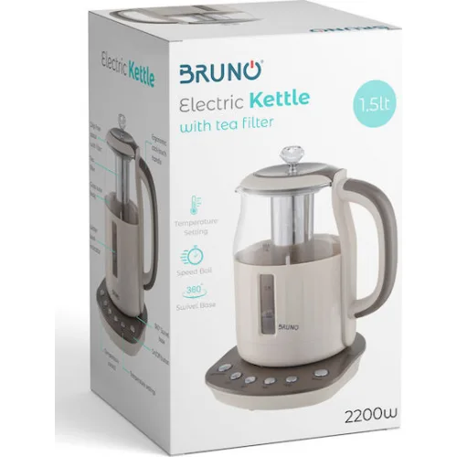 Bruno Βραστήρας 1.5lt 2200W Μπεζ