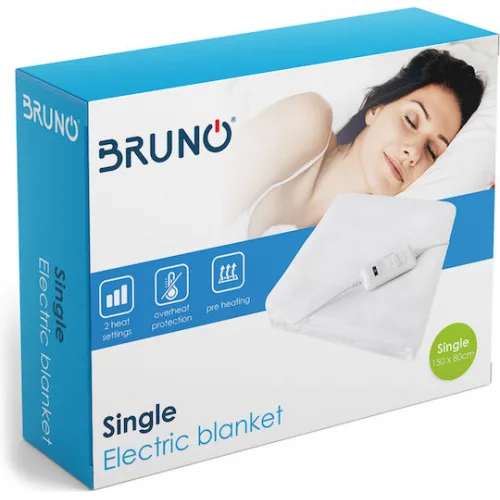 Bruno Μονό Ηλεκτρικό Υπόστρωμα Πλενόμενο Λευκό 60W 80x150εκ.