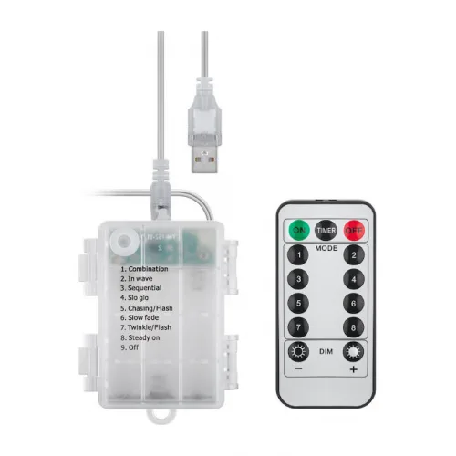 300 Λαμπάκια LED 4.1μ. x 250εκ. Λευκά USB τύπου Κουρτίνα