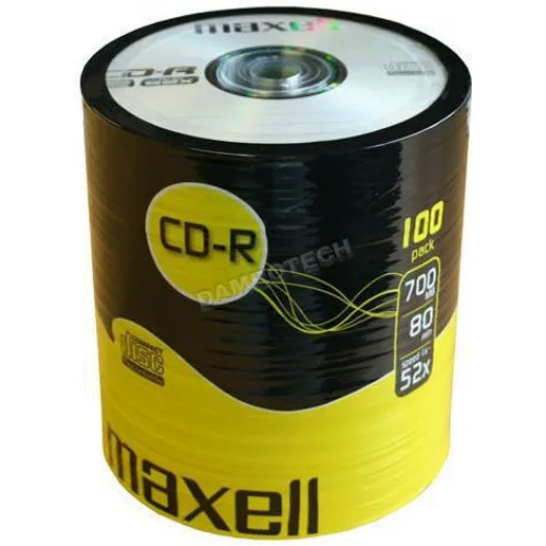 Maxell Εγγράψιμα CD-R 52x 700MB Cake Box 100τμχ Maxell Εγγράψιμα CD-R 52x 700MB Cake Box 100τμχ