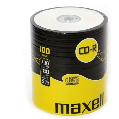 Maxell Εγγράψιμα CD-R 52x 700MB Cake Box 100τμχ Maxell Εγγράψιμα CD-R 52x 700MB Cake Box 100τμχ