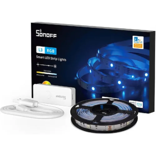 Sonoff Smart Ταινία LED Wi-Fi USB 5V RGB Φως 5m με Τροφοδοτικό & WiFi Controller