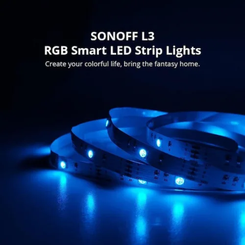 Sonoff Smart Ταινία LED Wi-Fi USB 5V RGB Φως 5m με Τροφοδοτικό & WiFi Controller