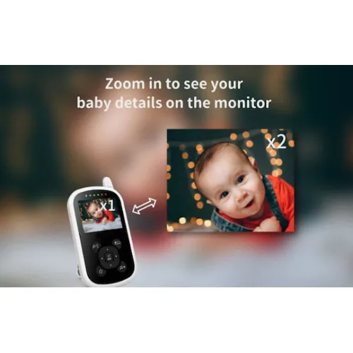 Powertech Ασύρματη Ενδοεπικοινωνία Μωρού με Κάμερα & Οθόνη 2.4" , Αμφίδρομη Επικοινωνία & Νανουρίσματα