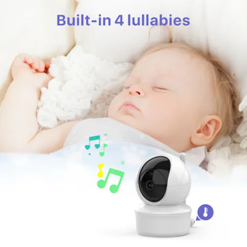 Powertech Ασύρματη Ενδοεπικοινωνία Μωρού με Κάμερα & Οθόνη 3.5" , Αμφίδρομη Επικοινωνία & Νανουρίσματα