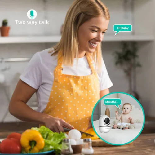 Powertech Ασύρματη Ενδοεπικοινωνία Μωρού με Κάμερα & Οθόνη 5" , Αμφίδρομη Επικοινωνία & Νανουρίσματα