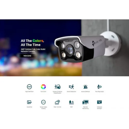 TP-LINK C340 v2 IP Κάμερα Παρακολούθησης Full HD+ 4MP Αδιάβροχη με Αμφίδρομη Επικοινωνία και Φακό 4mm