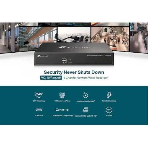 TP-LINK v2 Καταγραφικό NVR 8 Καναλιών NVR1008H