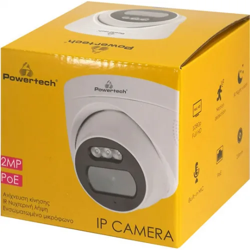 Powertech PT-1236 IP Κάμερα Παρακολούθησης Full HD 1080p με Μικρόφωνο και Φακό 3.6mm