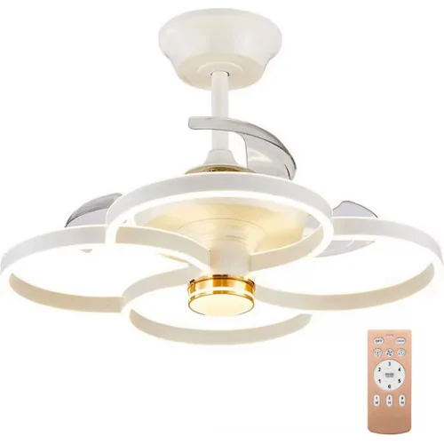 Powertech Ανεμιστήρας Οροφής 65cm με Φως και Τηλεχειριστήριο Λευκός