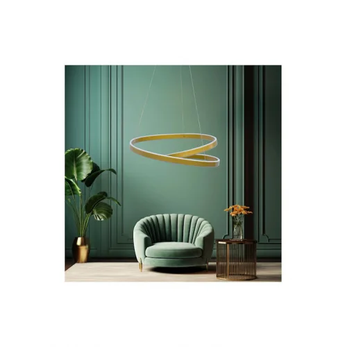 Powertech Κρεμαστό Φωτιστικό Χρυσό LED με Φυσικό Λευκό Φως 40x40εκ.