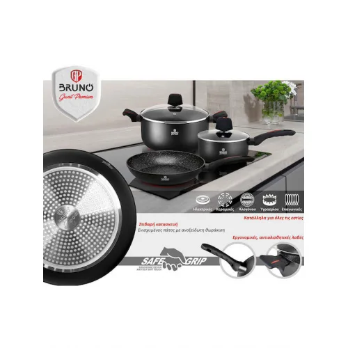 Bruno Βαθιά Κατσαρόλα από Αλουμίνιο 24cm