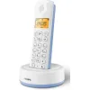 Philips D160 Ασύρματο Τηλέφωνο με Ελληνικό Μενού Λευκό/Μπλε