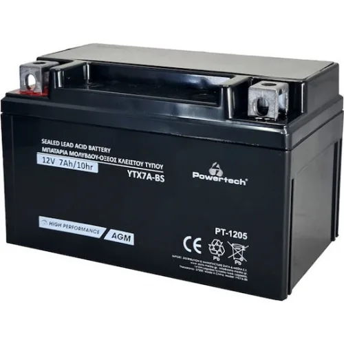 Powertech Μπαταρία UPS με Χωρητικότητα 7Ah και Τάση 12V PT-1205 1τμχ
