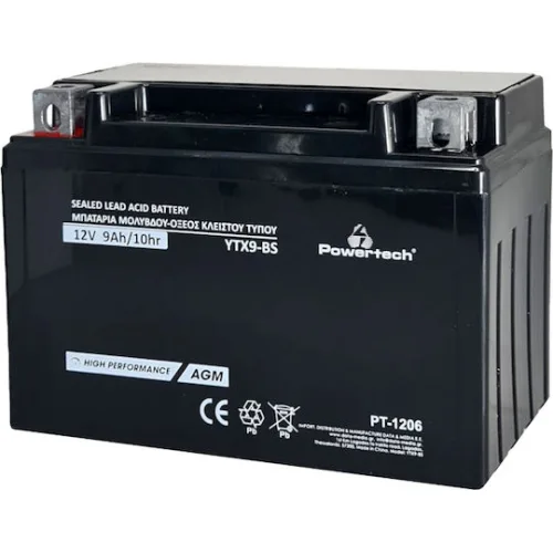 Powertech Μπαταρία UPS με Χωρητικότητα 9Ah και Τάση 12V PT-1206 1τμχ