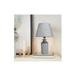 Powertech Κεραμικό Πορτατίφ για Ντουί E27 με Γκρι Καπέλο και Βάση