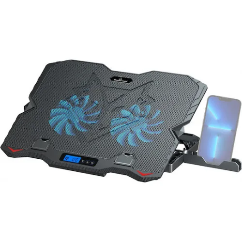 Powertech Cooling Pad για Laptop έως 15.6" με 2 Ανεμιστήρες και Φωτισμό