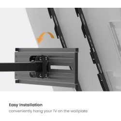 Powertech PT-1389 Βάση Τηλεόρασης Τοίχου με Βραχίονα έως 80" και 40kg Ασημί