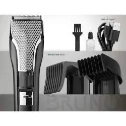 Bruno Επαναφορτιζόμενη Κουρευτική Μηχανή Μαύρη BRN-0220