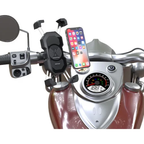 Powertech Βάση Κινητού Μοτοσυκλέτας με Κλιπ για το Τιμόνι