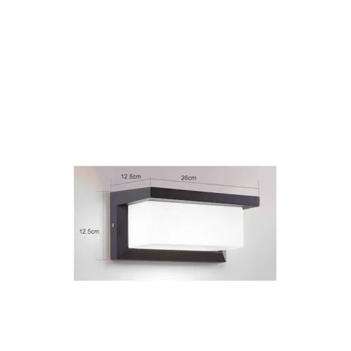 Powertech Επιτοίχιο Εξωτερικό Φωτιστικό LED IP65 12W με Φυσικό Λευκό Φως 12.5x12.5x26εκ.